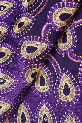 IRE586-PUR - Voile Lace - Deep Purple & Pink