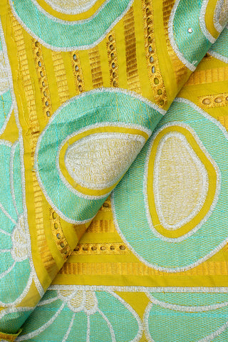 IRE587-GLD - Voile Lace - Gold, Mint & Silver