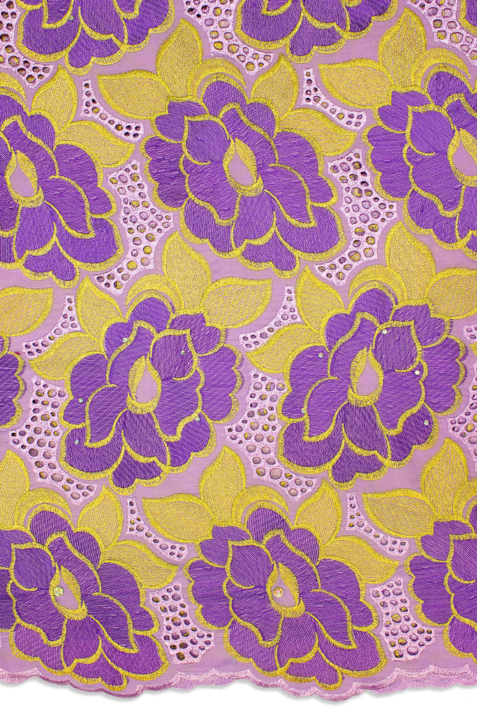 IRE592-LIL - Voile Lace - Lilac, Purple & Gold