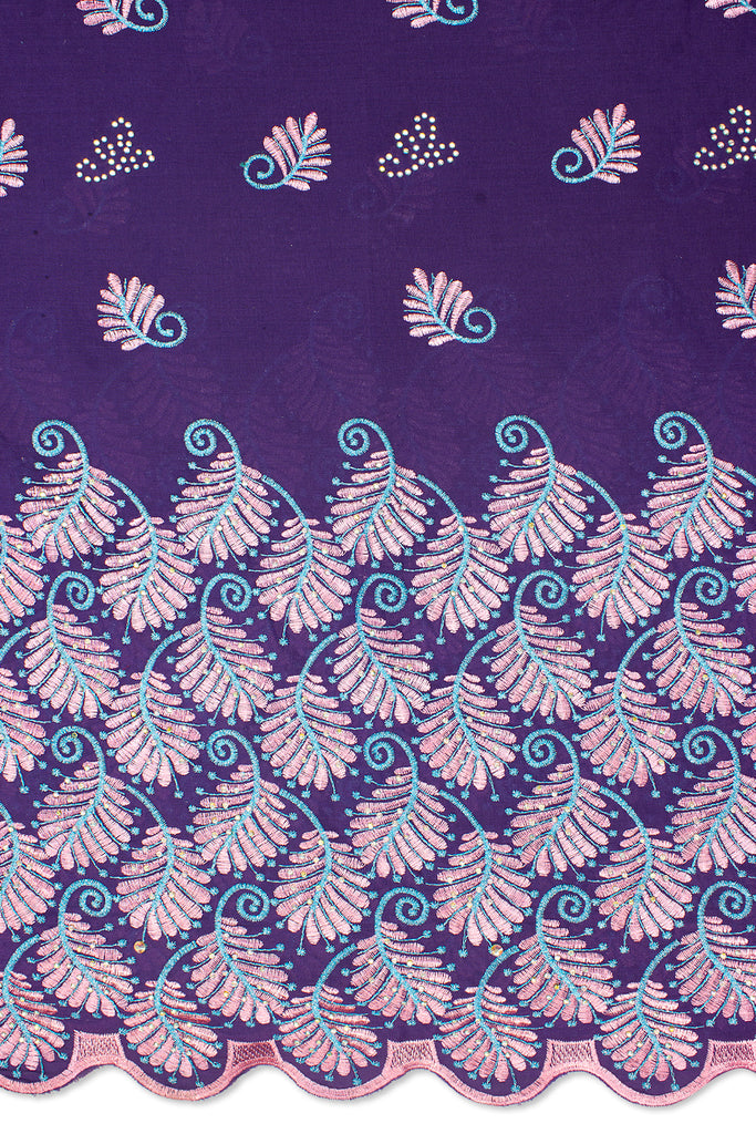 IRE593-PUR - Voile Lace - Purple, Sky Blue & Pink