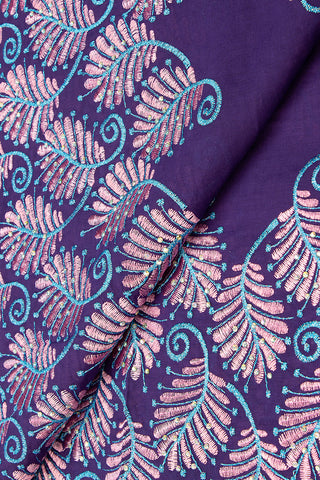 IRE593-PUR - Voile Lace - Purple, Sky Blue & Pink