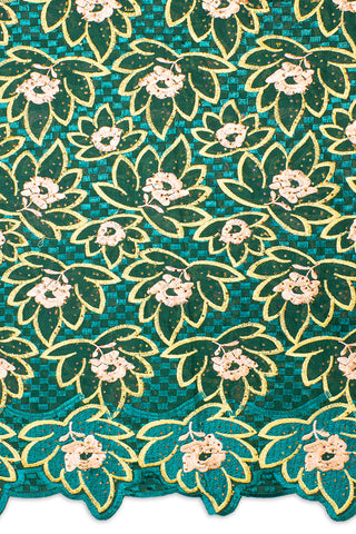 IRE601-TLG - Voile Lace - Teal Green