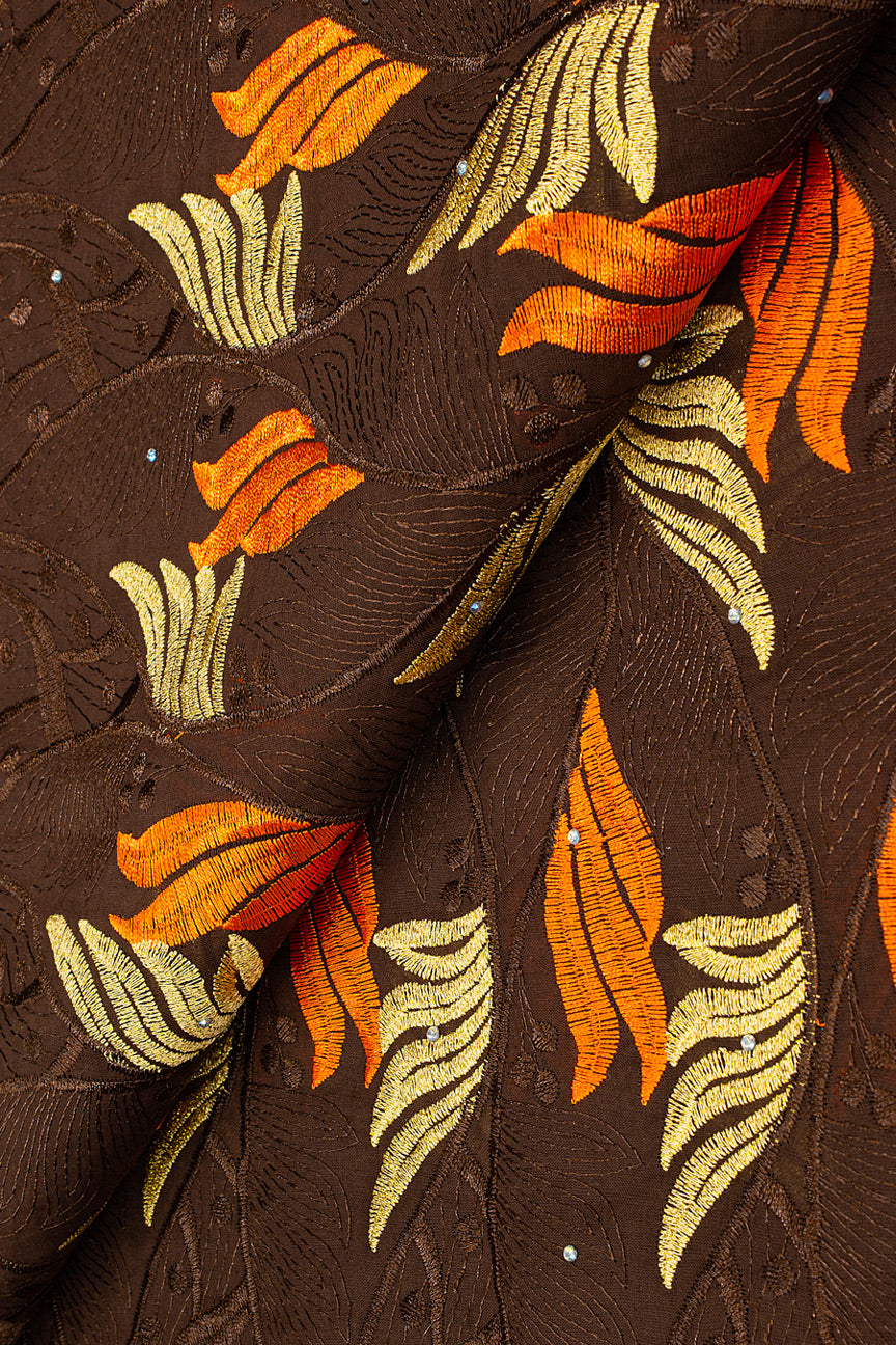 IRE603-CHO - Voile Lace - Chocolate Brown
