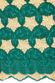 IRE610-BGN - Voile Lace - Bottle Green, Pink & Gold