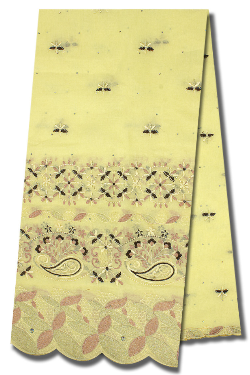 IRE618-CRM - Voile Lace - Cream & Coffee Brown