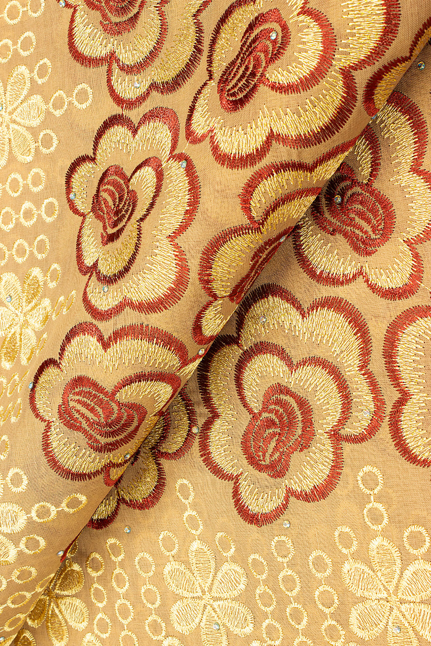 IRE619-MOC - Voile Lace - Mocha & Wine