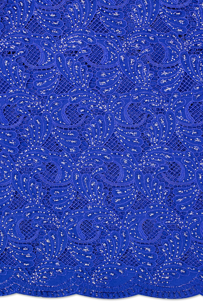 IRE620-RBL - Top Quality Lace with Beads - Royal Blue