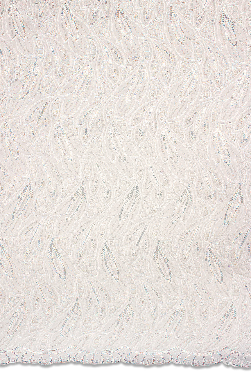 IRE627-WHT - Top Quality Lace with Beads - White