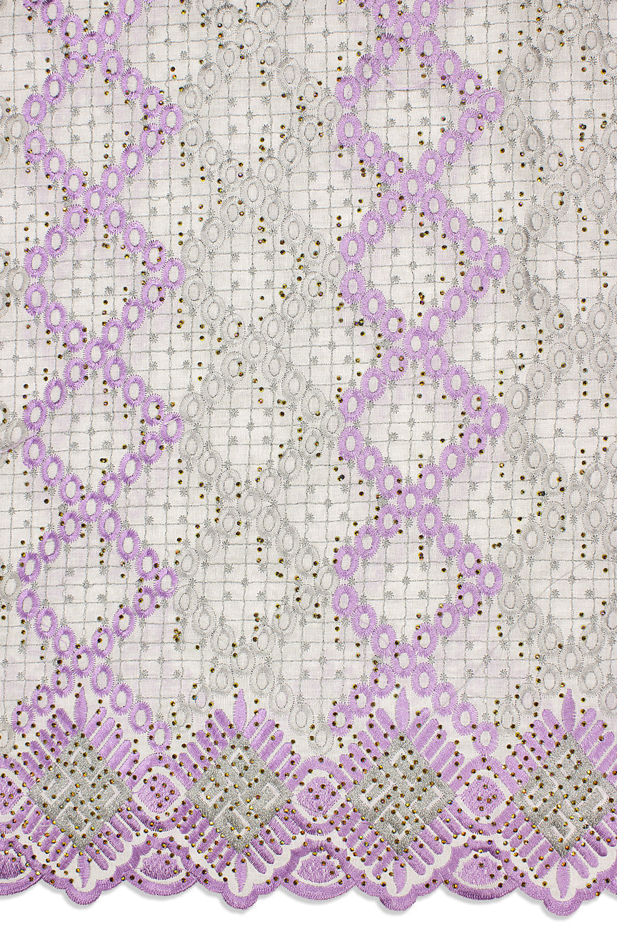 IRE646-GYL - Voile Lace - Light Grey & Lilac