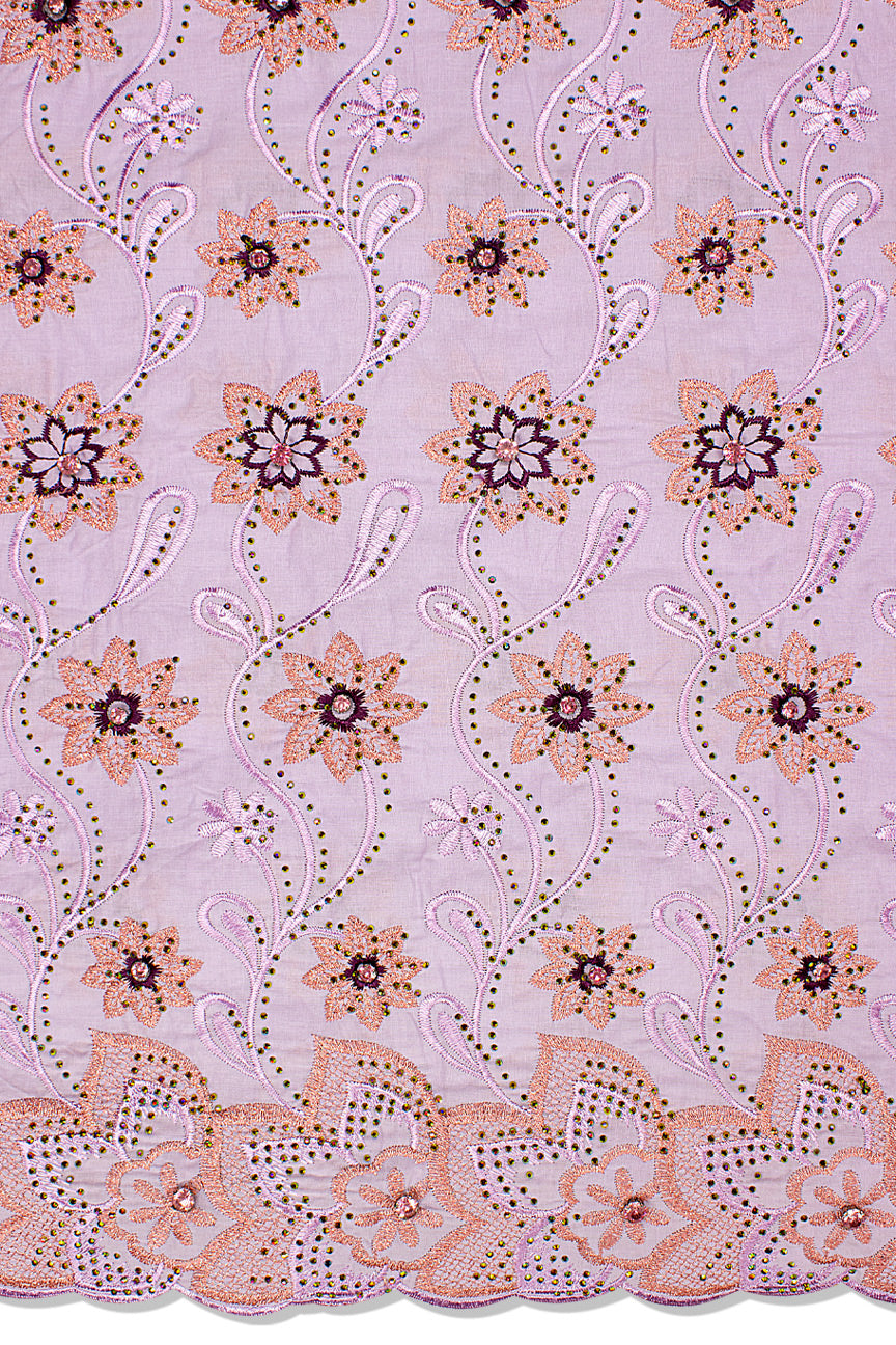 IRE650-LIL - Voile Lace with Big Stones - Lilac, Onion & Plum