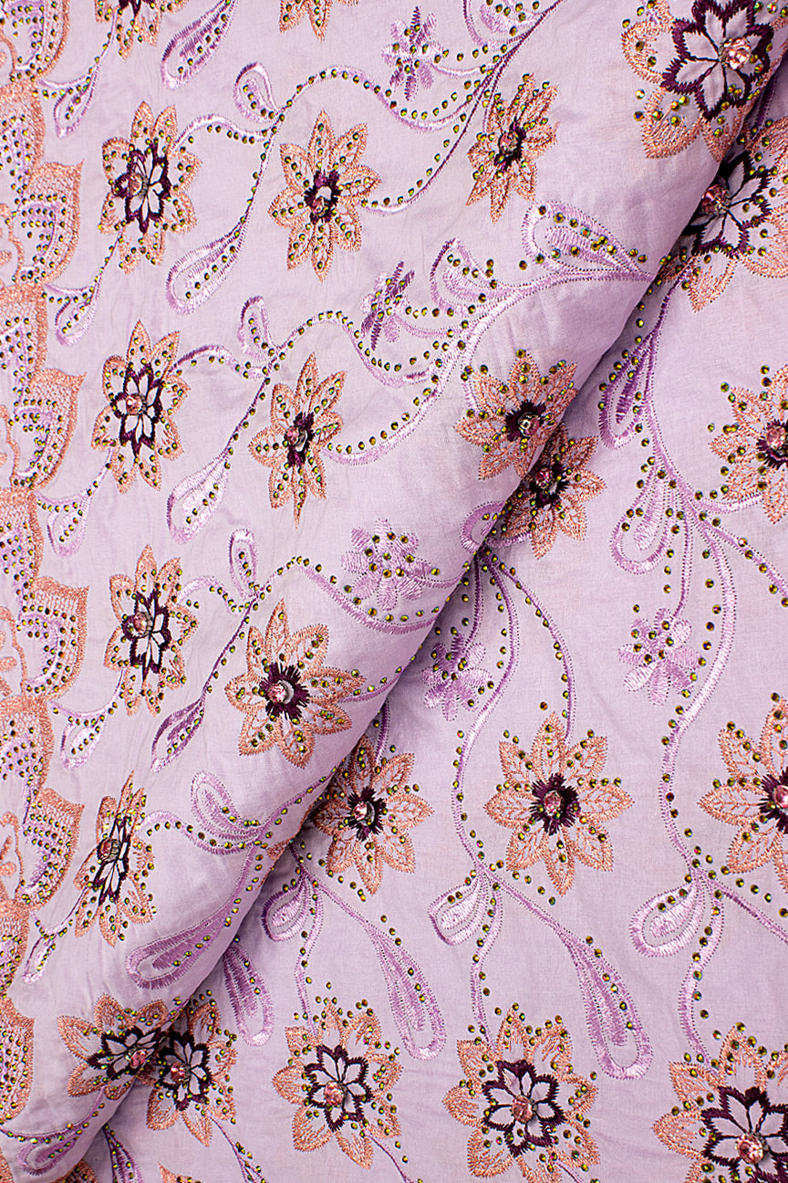 IRE650-LIL - Voile Lace with Big Stones - Lilac, Onion & Plum