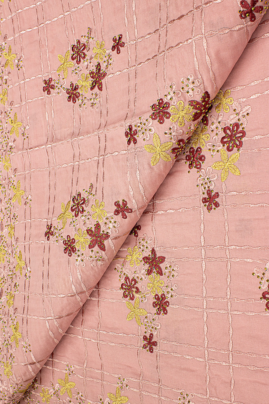 IRE651-ONI - Voile Lace - Onion, Maroon & Gold