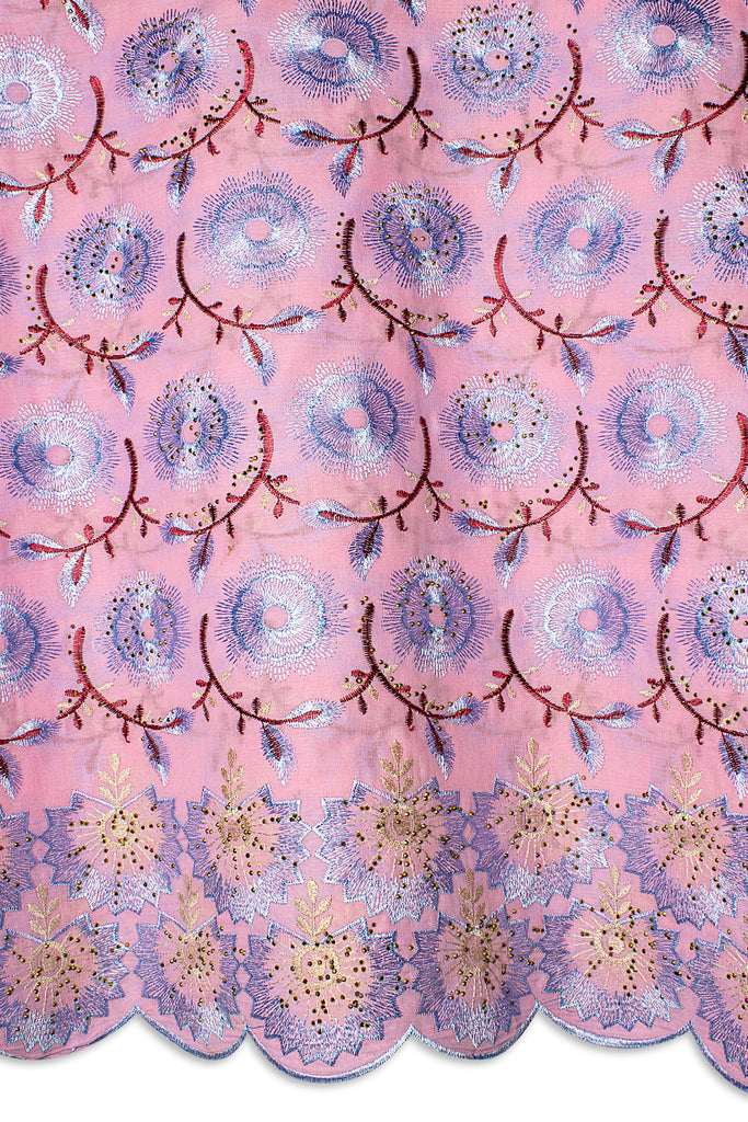 IRE655-PNK - Voile Lace - Pink, Sky Blue & Wine