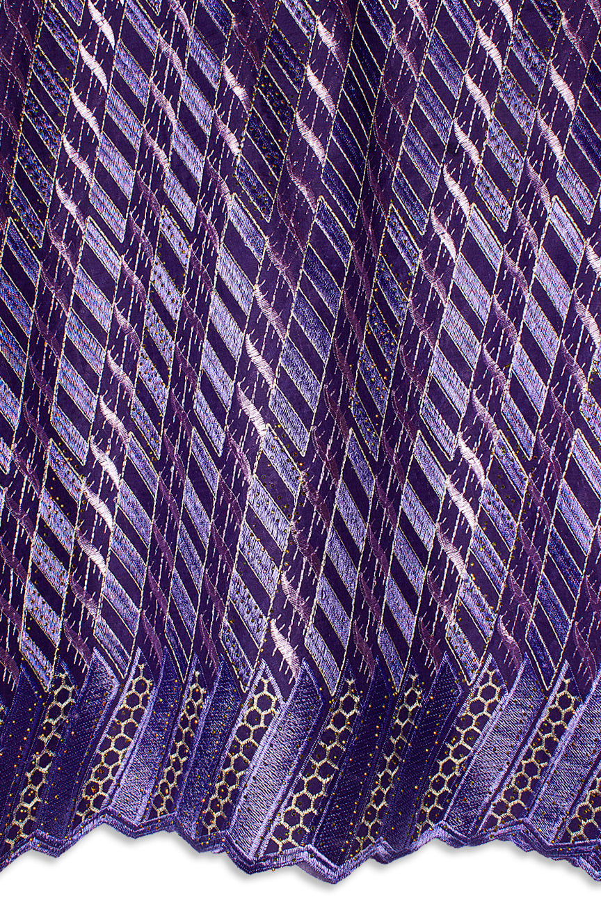 IRE658-PUR - Voile Lace - Purple & Lilac