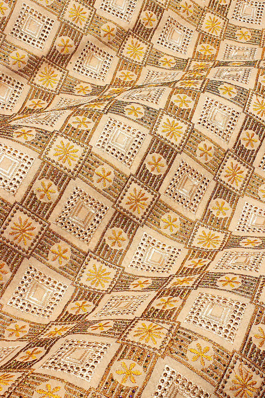 IRE662-BGE - Voile Lace - Beige, Brown & Bronze_