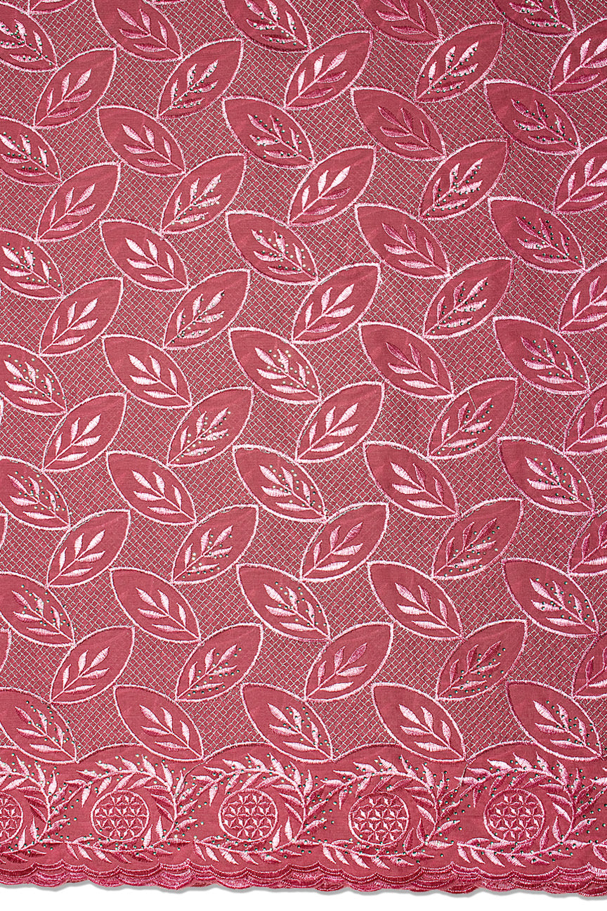 IRE663-ONI - Voile Lace - Onion Pink & Silver_