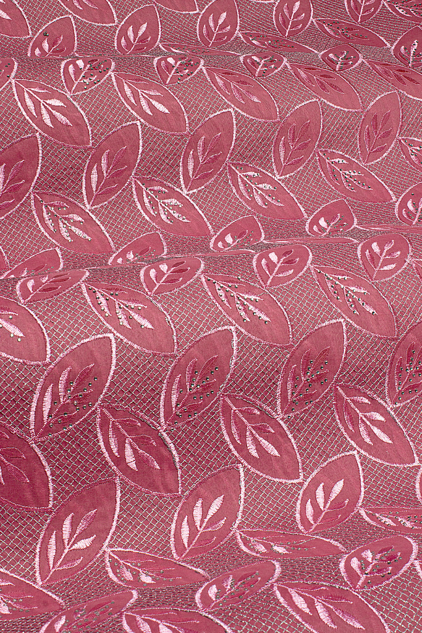 IRE663-ONI - Voile Lace - Onion Pink & Silver_