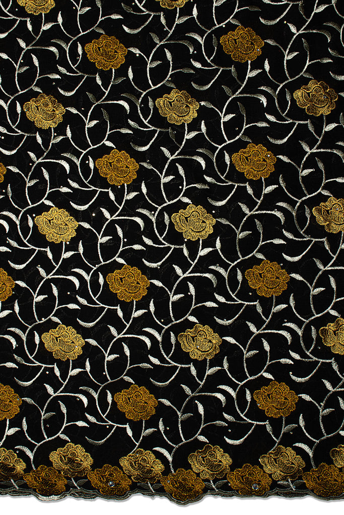 IRE664-BKZ - Voile Lace - Black, Ivory, Bronze & Brown [BOGOF]