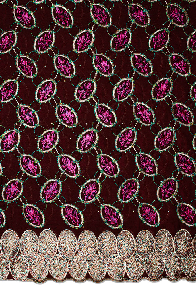 IRE665-BUR - Voile Lace - Burgundy, Beige & Magenta [BOGOF]