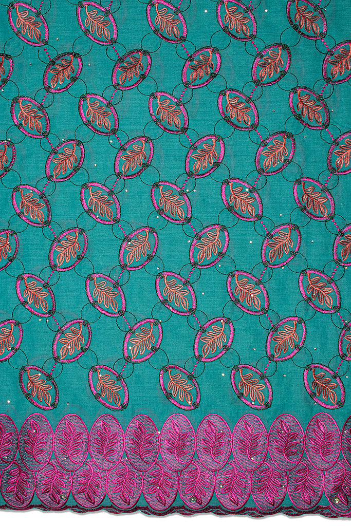 IRE665-TQG - Voile Lace - Turquoise Green, Fuchsia & Red [BOGOF]