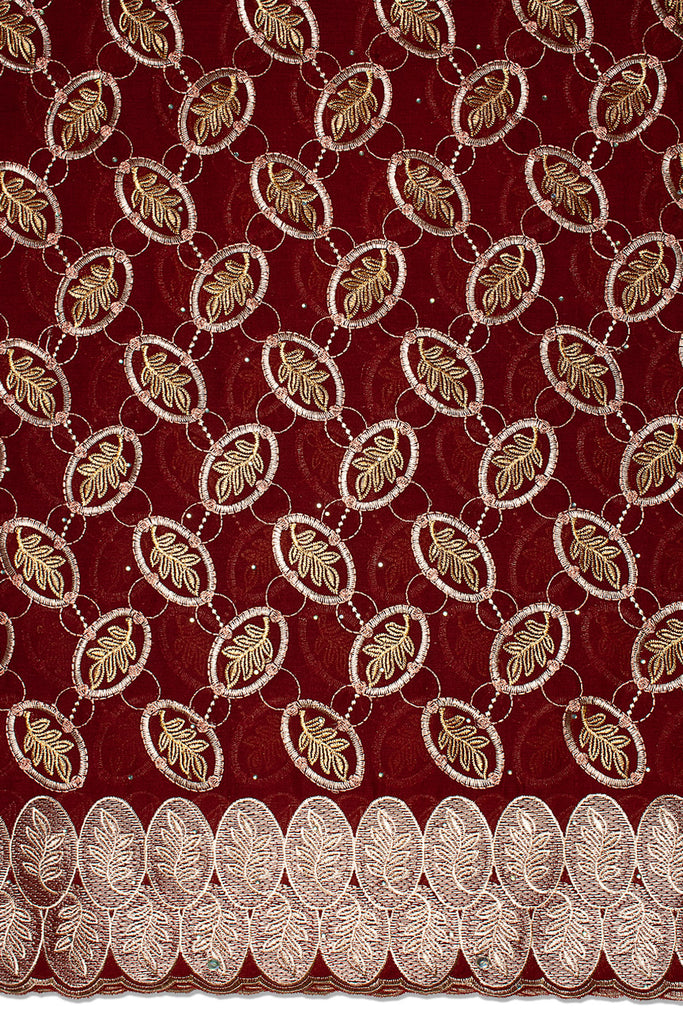 IRE665-WIN - Voile Lace - Wine, Beige & Gold [BOGOF]