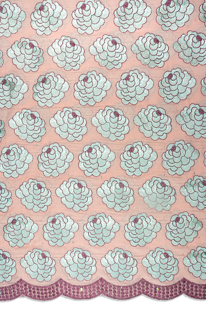 IRE666-BPK - Voile Lace - Baby Pink, Mint & Wine