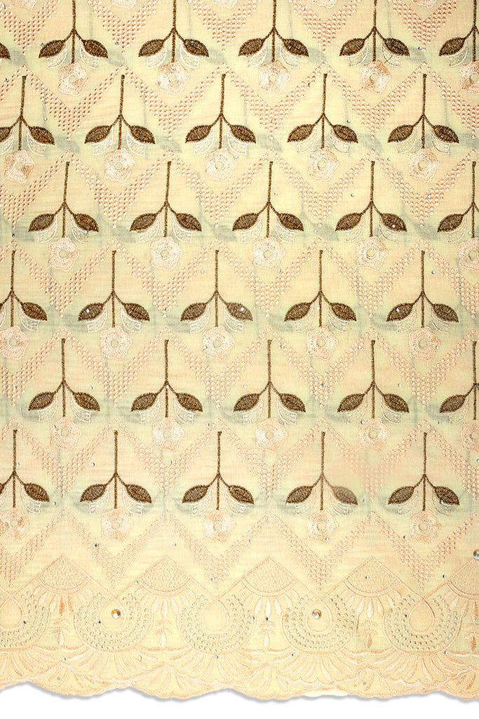 IRE667-CRM - Voile Lace - Cream & Brown