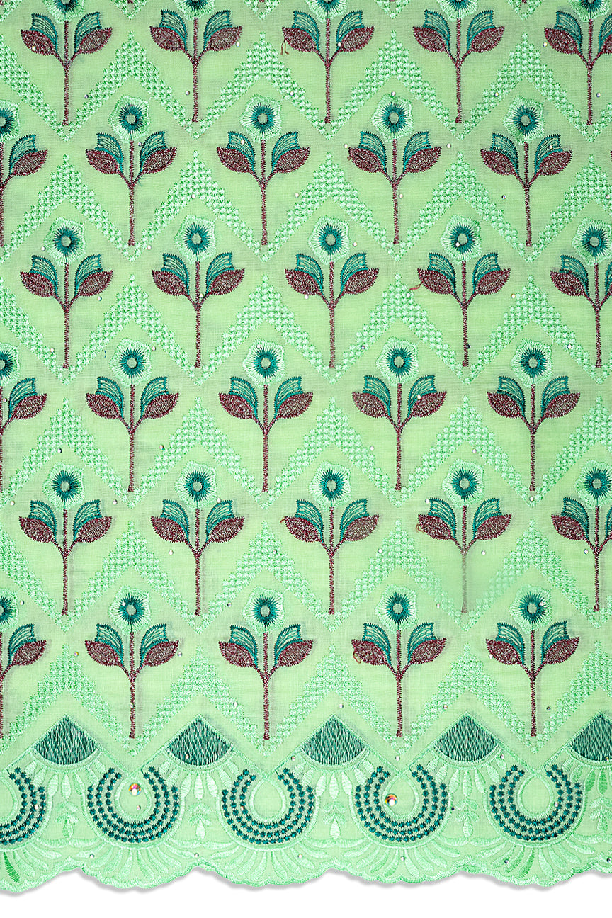 IRE667-MNT - Voile Lace - Mint Green, Teal & Wine
