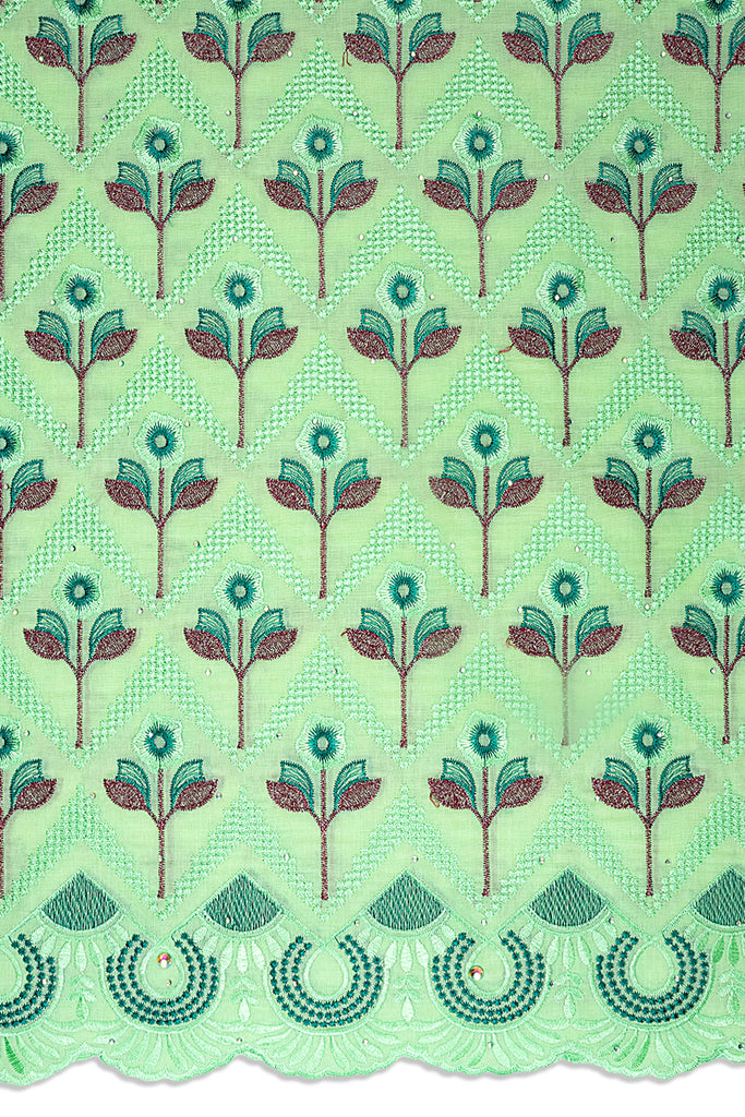 IRE667-MNT - Voile Lace - Mint Green, Teal & Wine