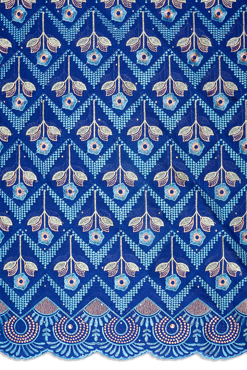 IRE667-RBL - Voile Lace - Royal Blue, Turquoise Blue & Pink