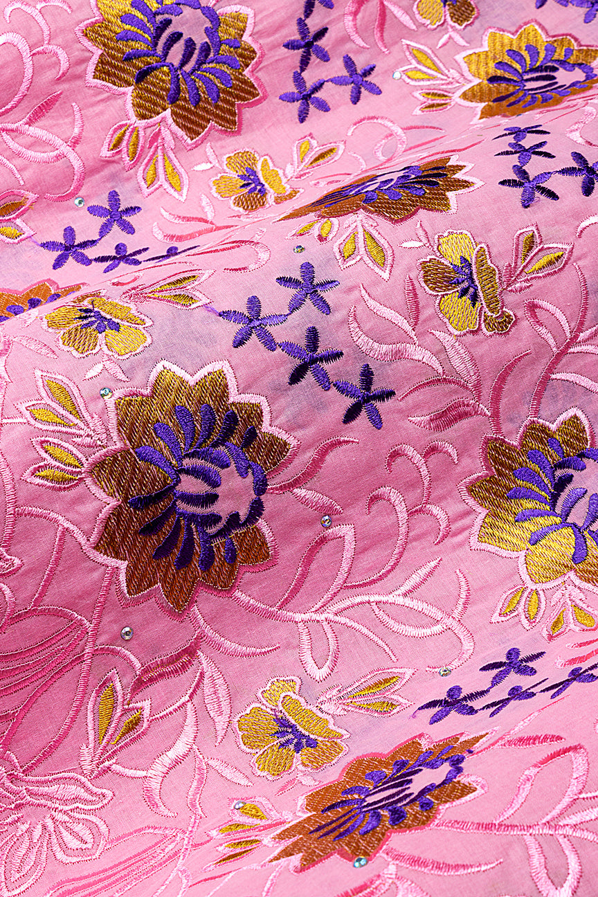 IRE668-PNK - Voile Lace - Pink, Copper & Purple