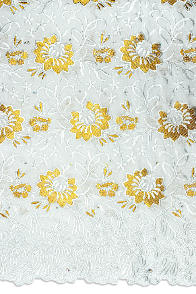 IRE668-WCO - Voile Lace - White & Copper