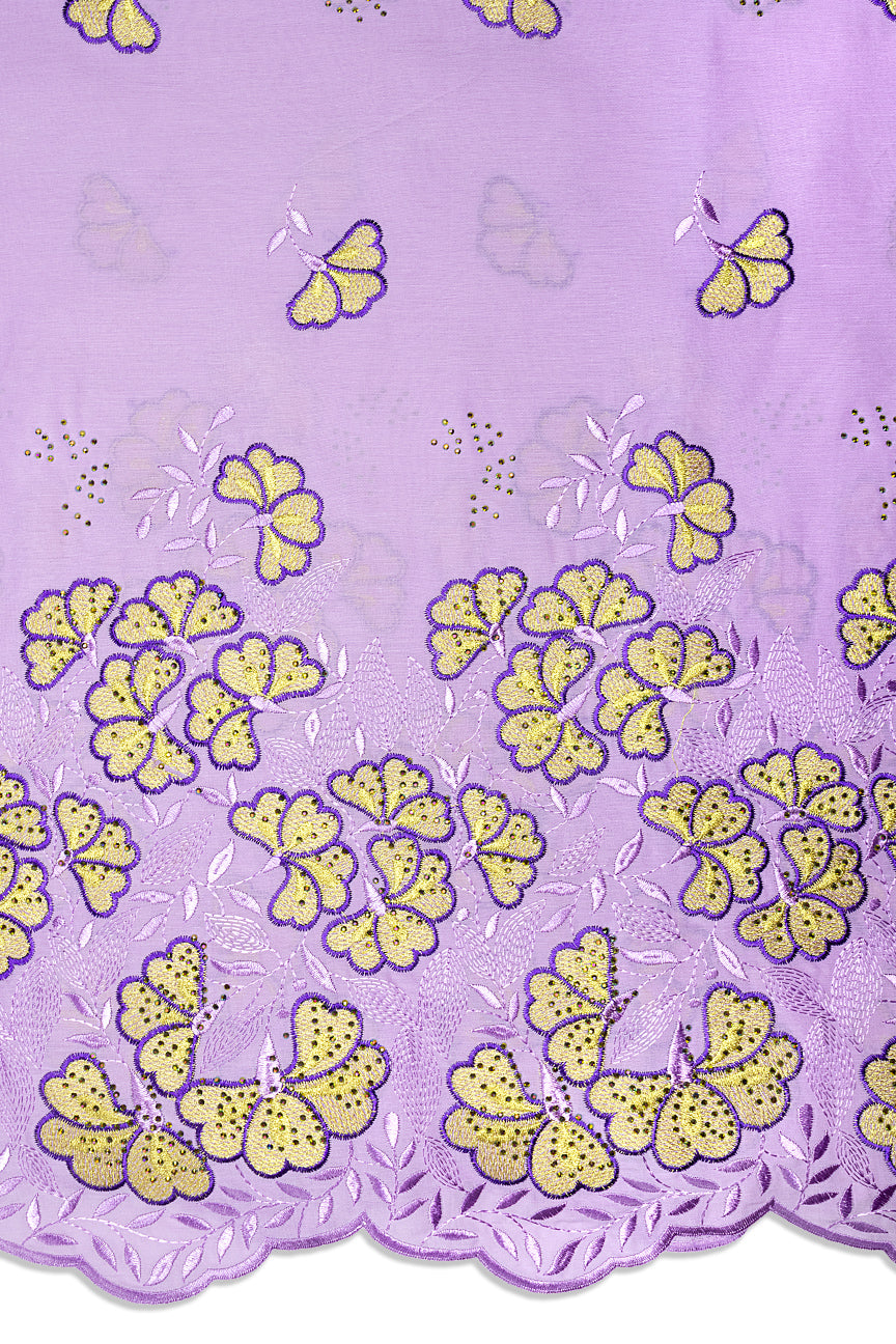 IRE669-LIL - Voile Lace - Lilac, Purple & Gold