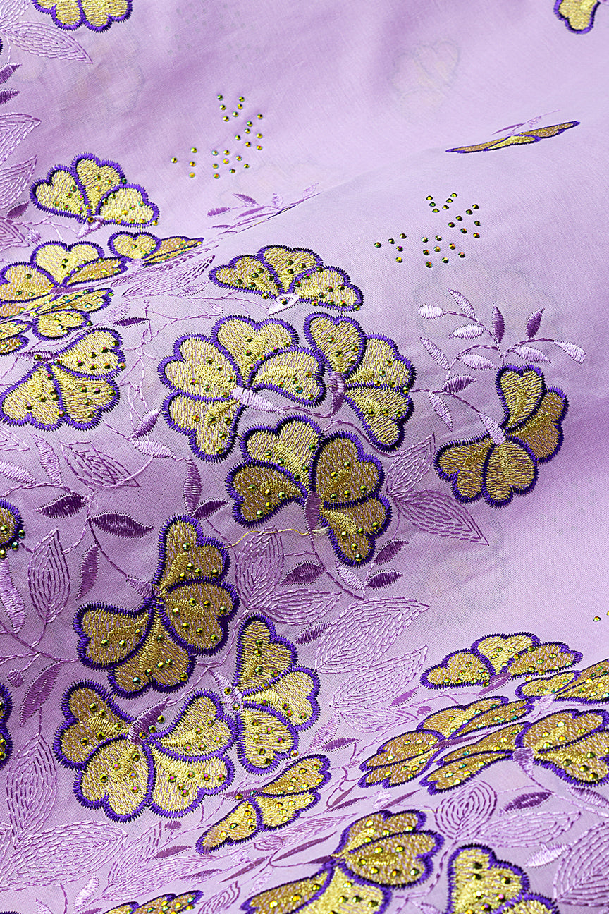IRE669-LIL - Voile Lace - Lilac, Purple & Gold