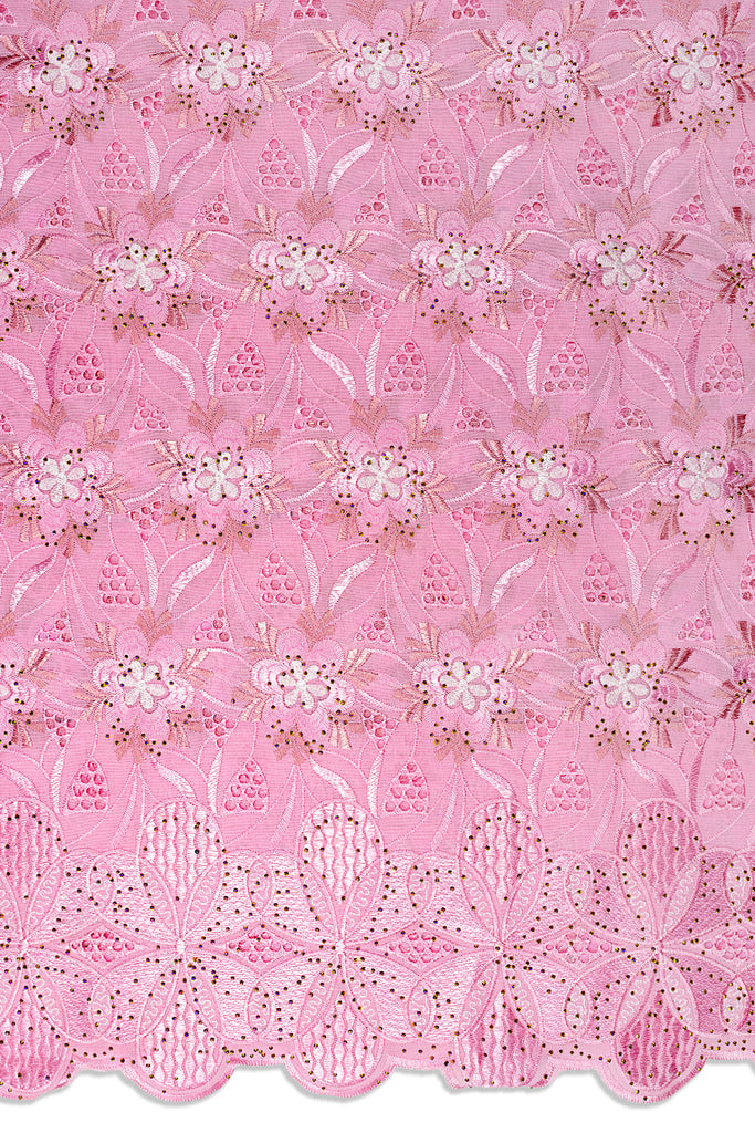 IRE670-PNK - Voile Lace - Pink & Ivory