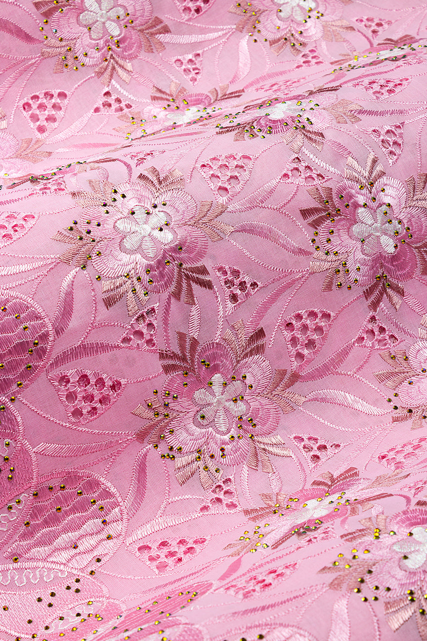 IRE670-PNK - Voile Lace - Pink & Ivory
