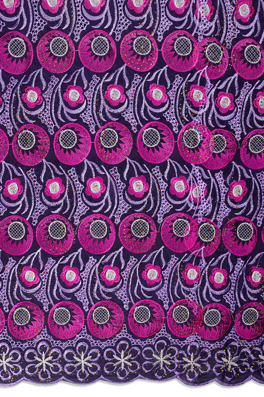 IRE671-MVP - Voile Lace - Purple Mauve, Fuchsia, Lilac & Pink