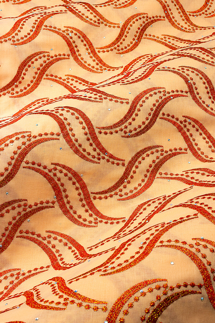 IRE674-PCH - Voile Lace - Coral Peach & Orange