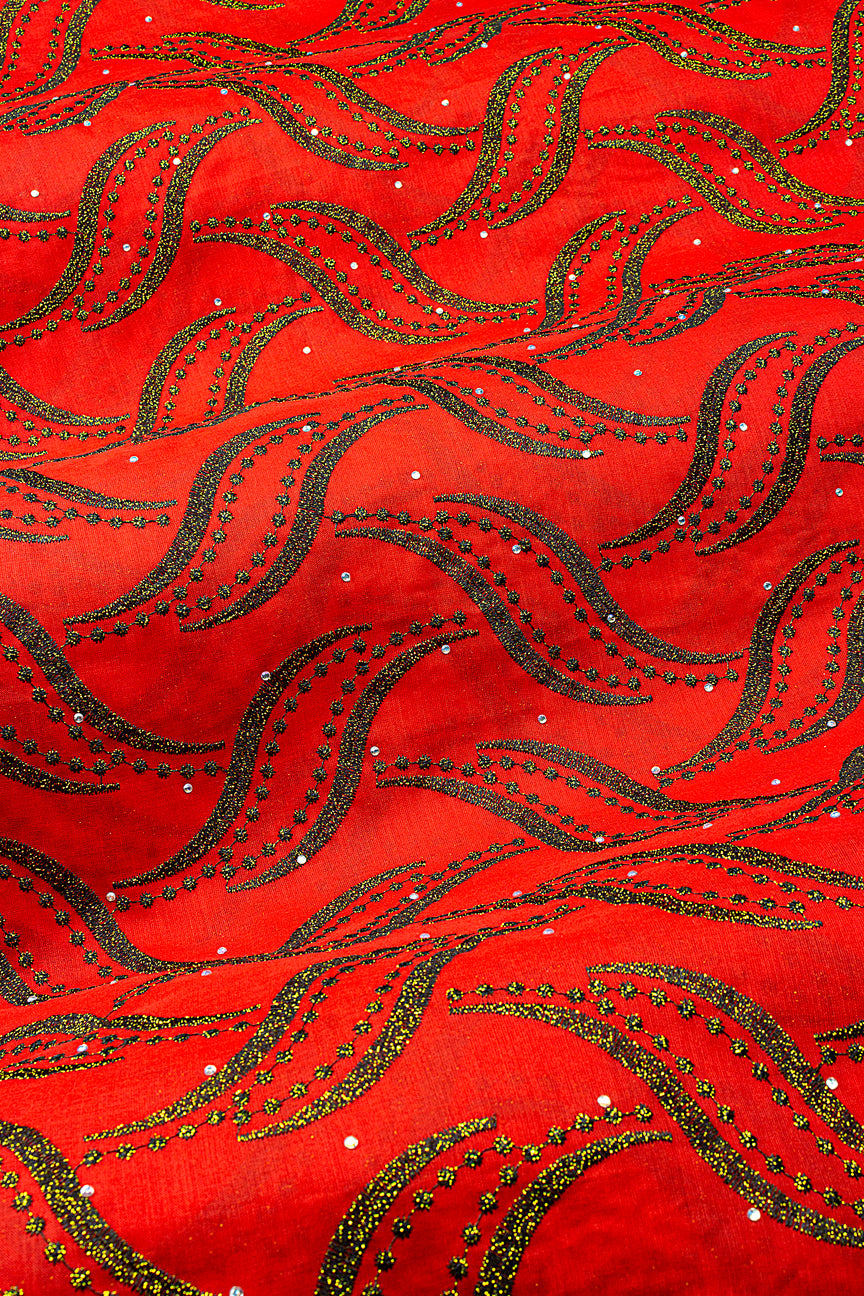 IRE674-RED - Voile Lace - Red & Black-Gold