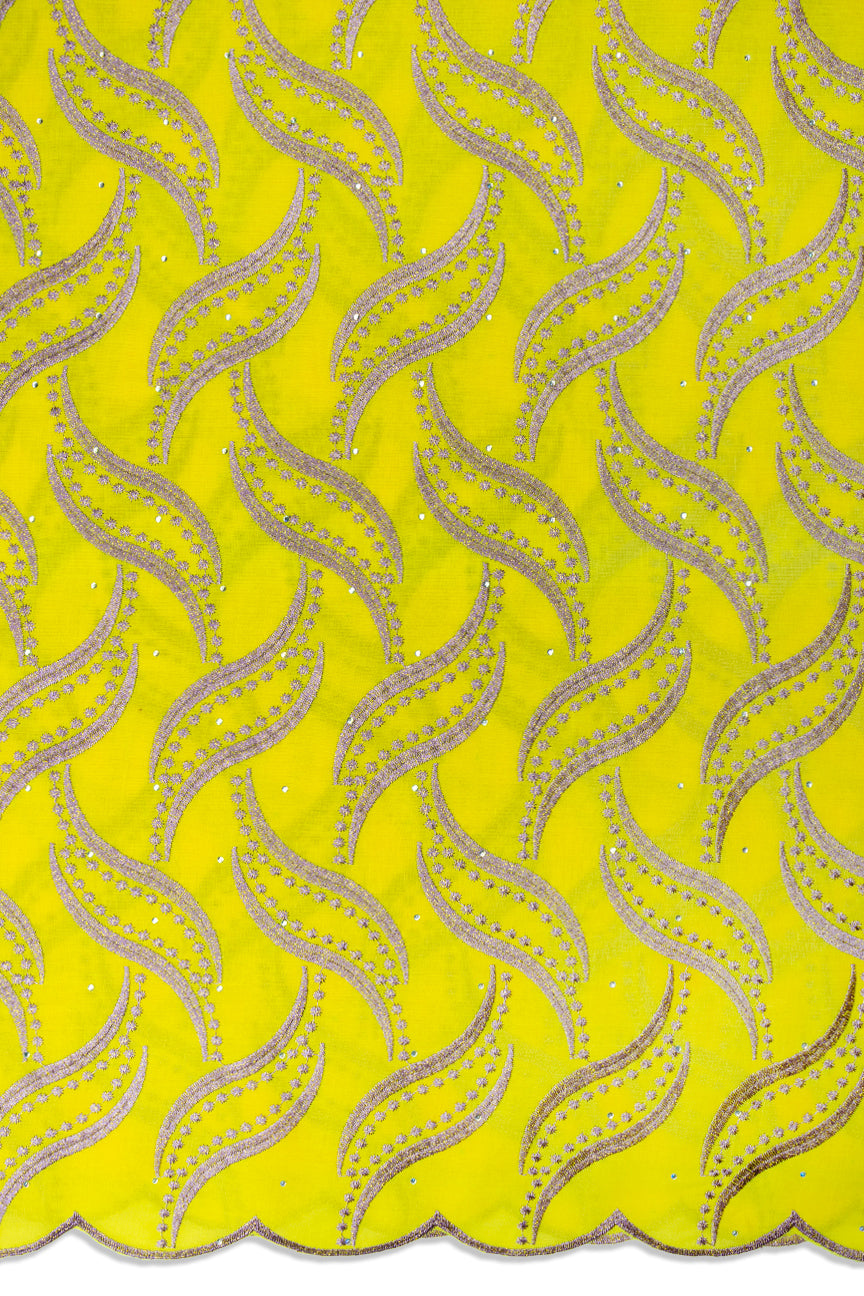 IRE674-YEL - Voile Lace - Yellow & Lilac