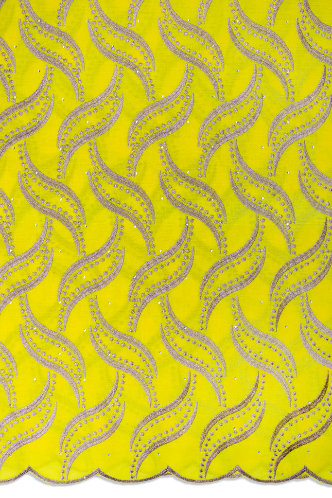 IRE674-YEL - Voile Lace - Yellow & Lilac