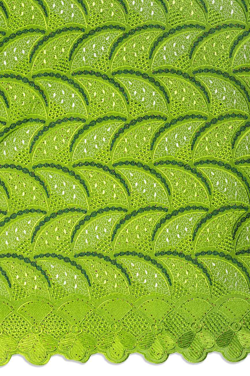 IRE675-AGN - Voile Lace - Army Green & Emerald Green