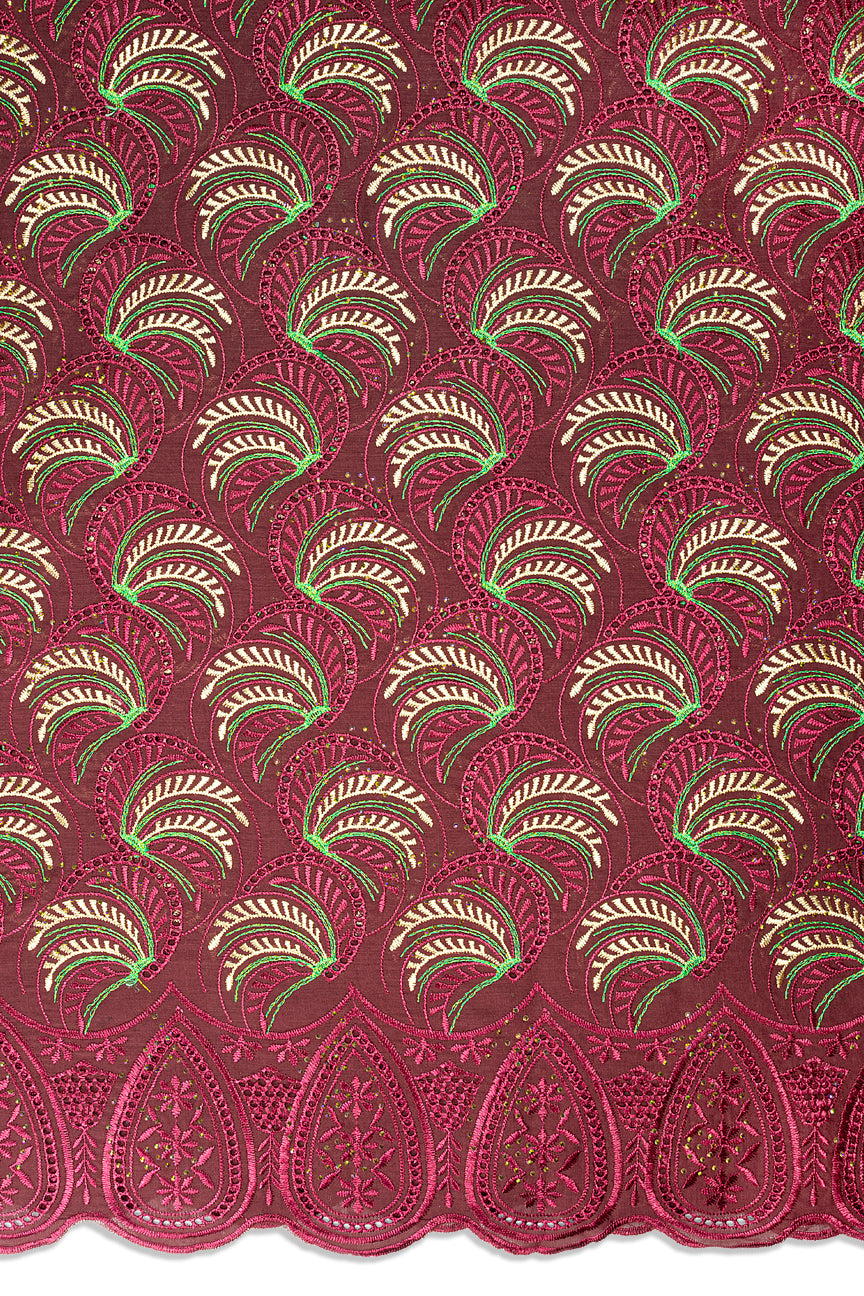IRE677-WIN - Voile Lace - Wine & Golden Sand