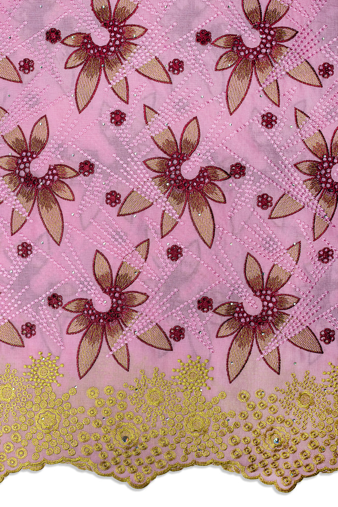 IRE679-PNK - Voile Lace - Pink, Gold & Wine