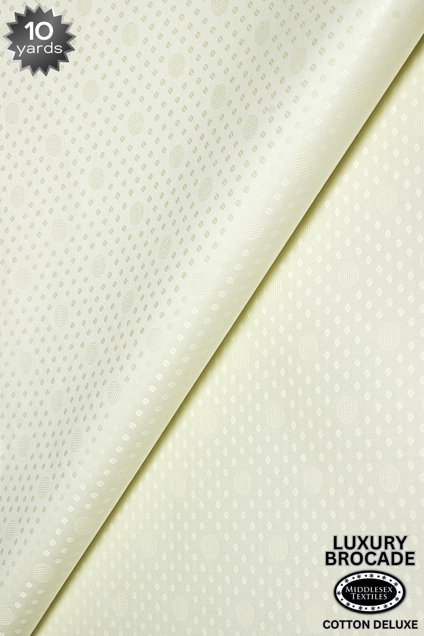 LBD015-CRM - Luxury Middlesex Brocade Deluxe - Cream (10 yards)