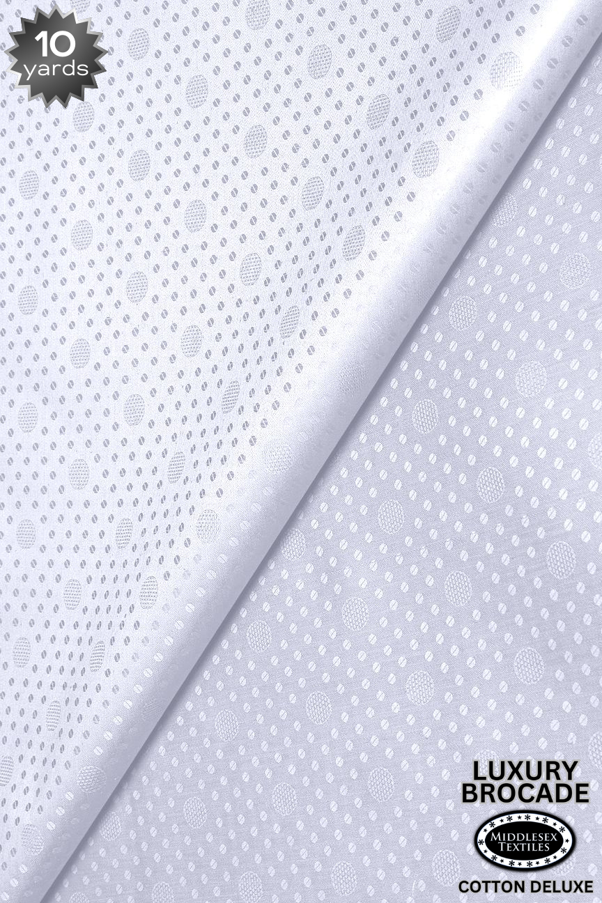 LBD015-WHT - Luxury Middlesex Brocade Deluxe - White (10 yards)