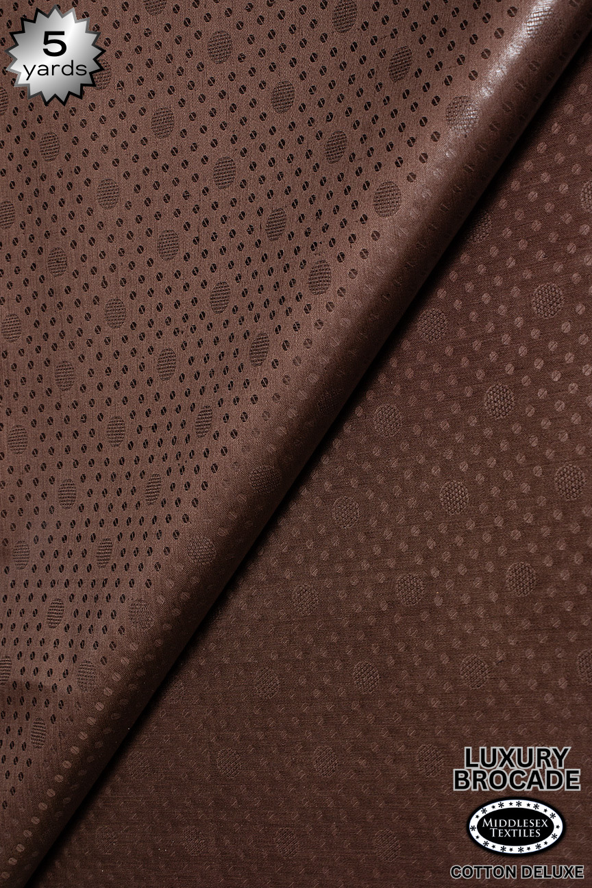 LBD015F-CHB - Luxury Middlesex Brocade Deluxe - Chocolate Brown (5 yards)