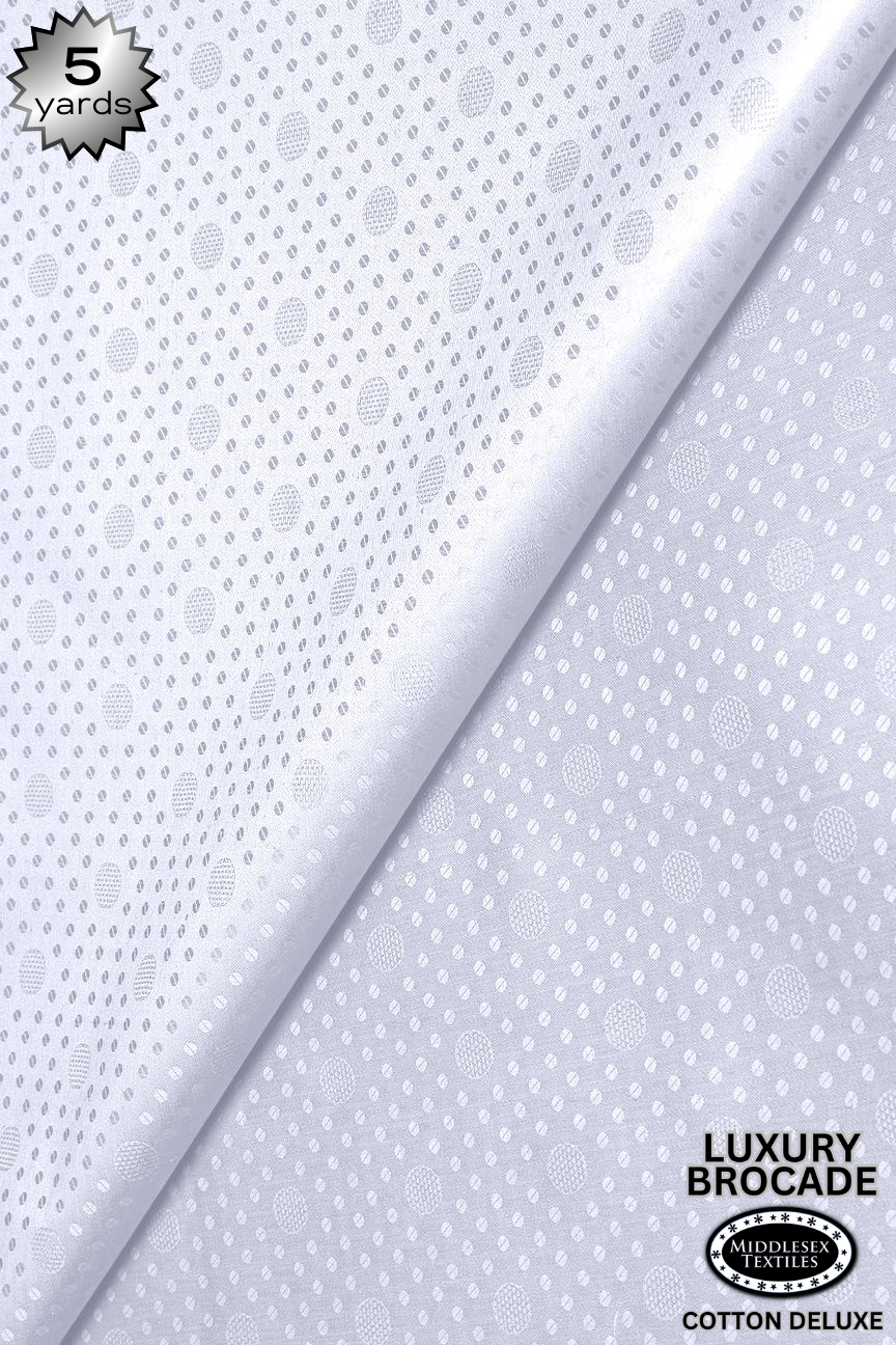LBD015F-WHT - Luxury Middlesex Brocade Deluxe - White (5 yards)