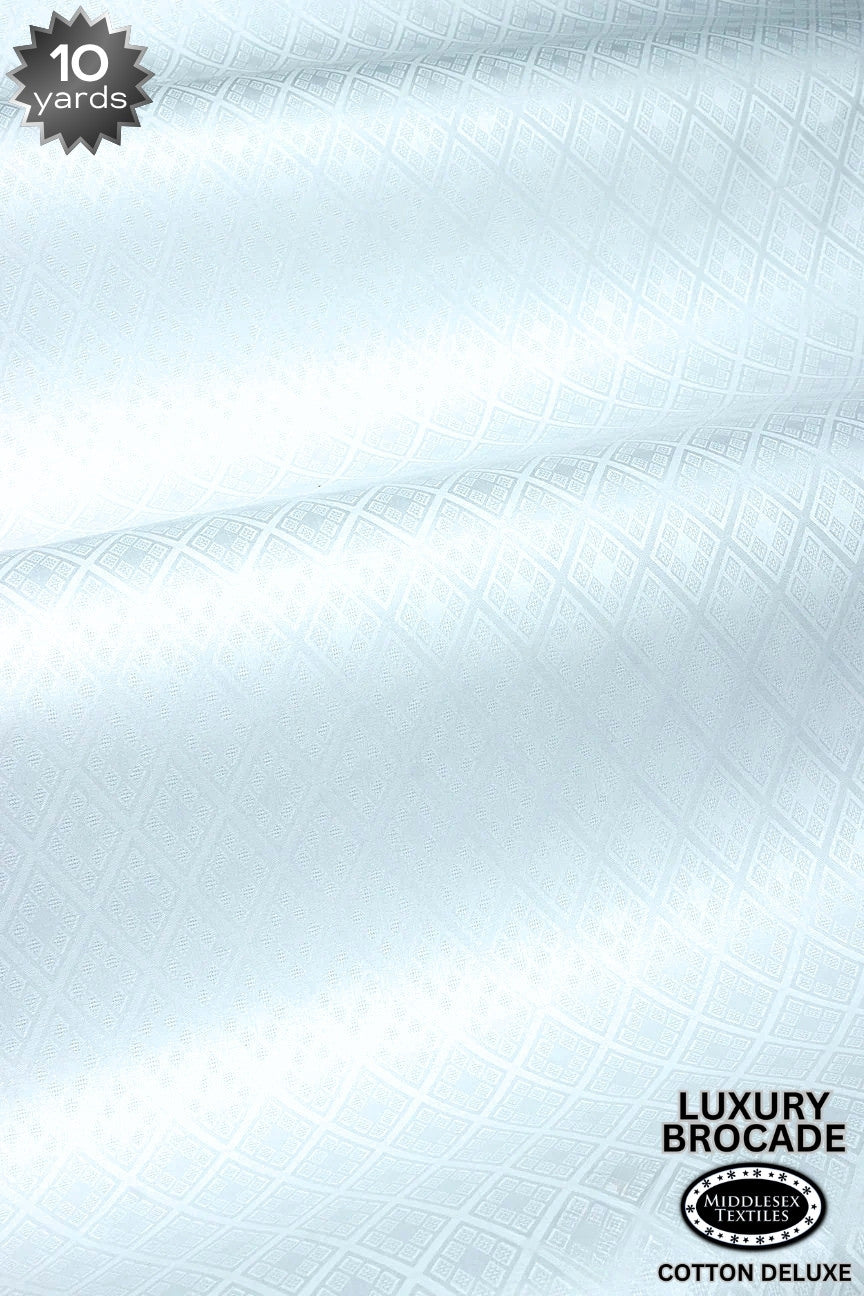 LBD017-WHT - Luxury Middlesex Brocade Deluxe - White (10 yards)