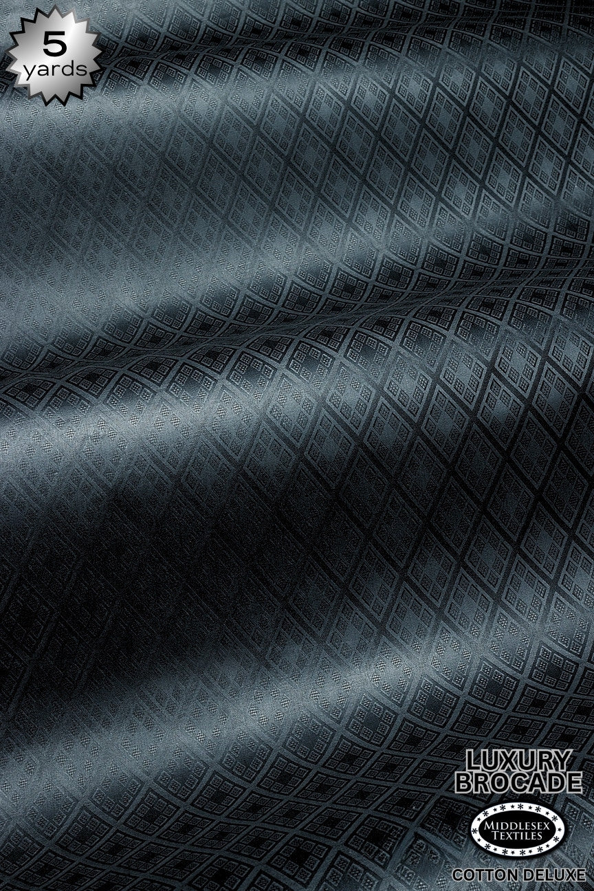 LBD017F-BLK - Luxury Middlesex Brocade Deluxe - Black (5 yards)